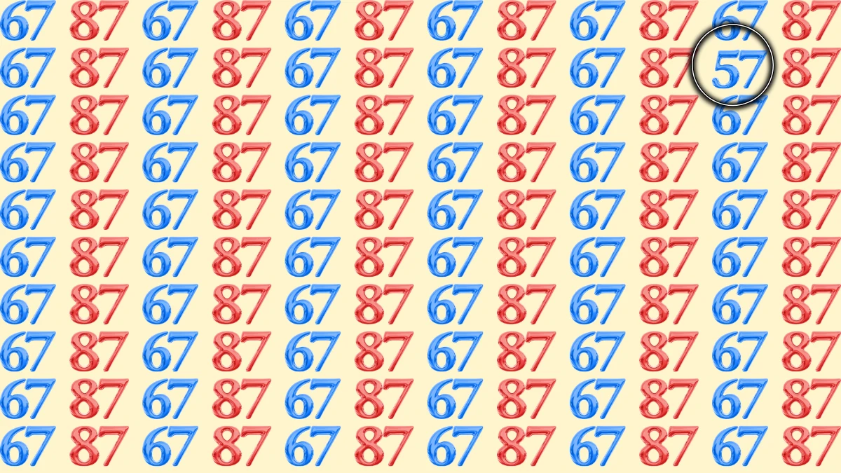 Optical Illusion: Within 6 Seconds Spot The Number 57 among 67 and 87