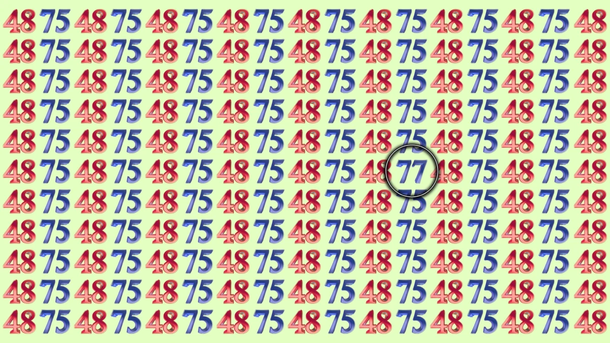 Optical Illusion: Within 6 Seconds Spot The Number 77 among 48 and 75