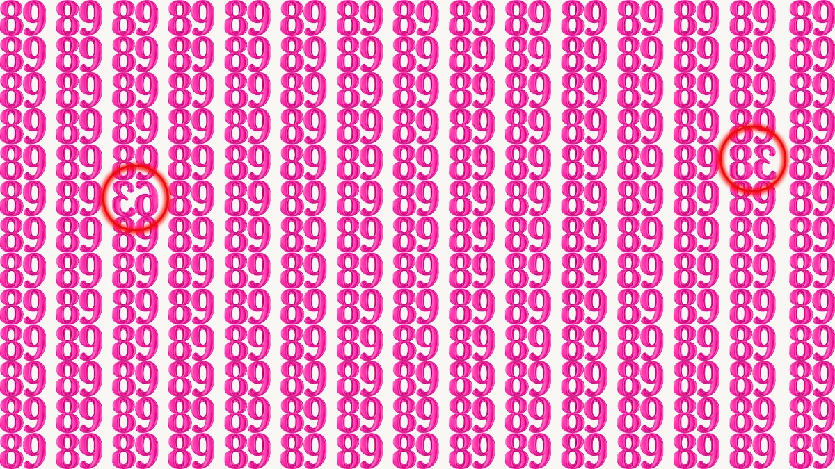Optical Illusion: Within 8 Seconds Spot The 2 Inverted Numbers among 89s