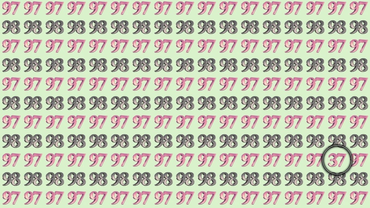 Optical Illusion: Within 9 Seconds Spot The Number 37 among 97 and 98