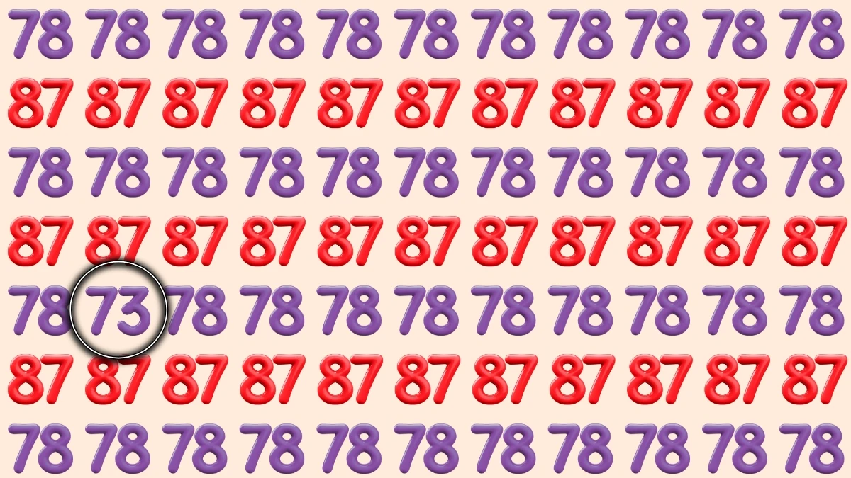 Optical Illusion: Within 9 Seconds Spot The Number 73 among 78 and 87