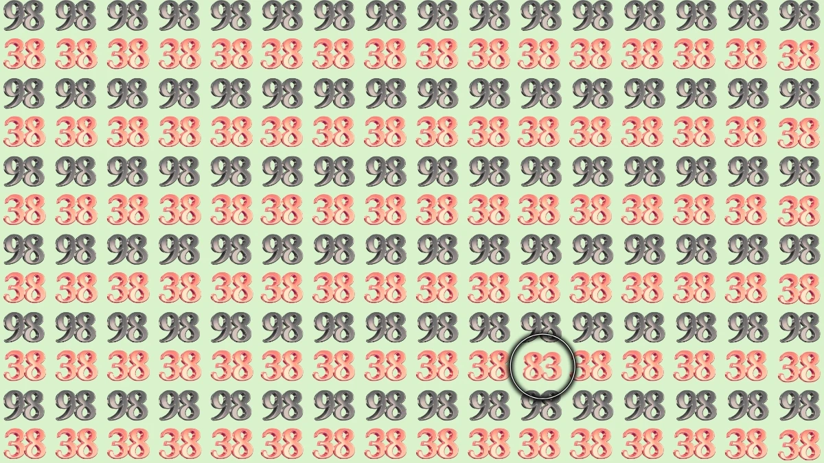 Optical Illusion: Within 9 Seconds Spot The Number 83 among 98 and 38
