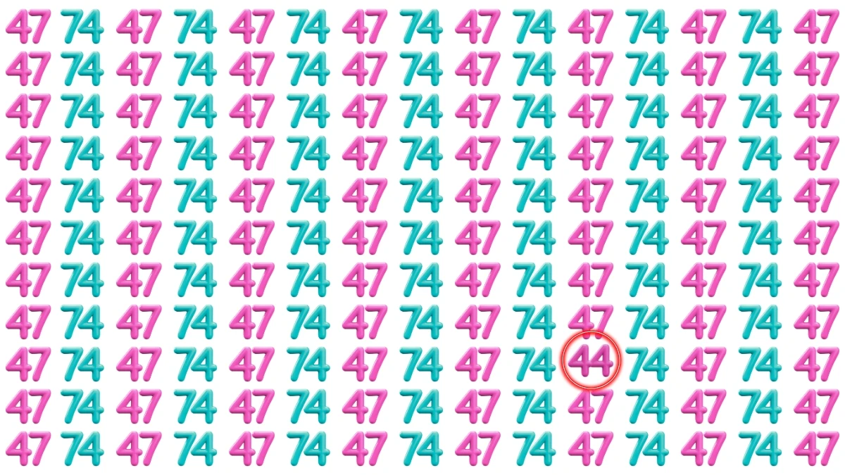 Optical Illusion: You will be renamed a genius if you can spot hidden number 44 among 74 within 10 seconds!