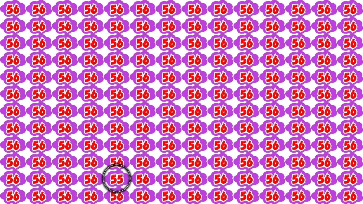 Optical Illusion: You will be renamed a genius if you can spot hidden number 55 among 56 within 6 seconds!
