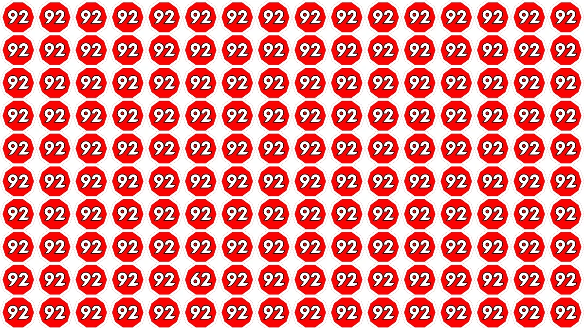 Optical Illusion: You will be renamed a genius if you can spot hidden number 62 among 92 within 8 seconds!