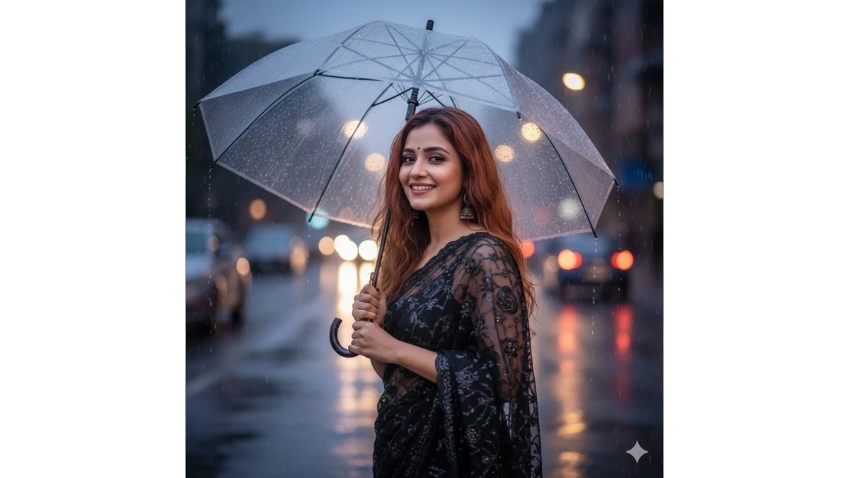 10 Trending Google Gemini AI Photo Editing Prompts for Girls to Create Rainy City Retro Style Portrait
