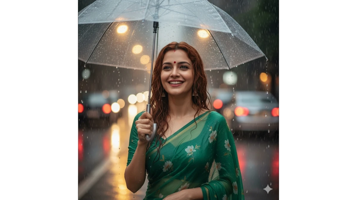 10 Trending Google Gemini AI Photo Editing Prompts for Girls to Create Rainy City Retro Style Portrait