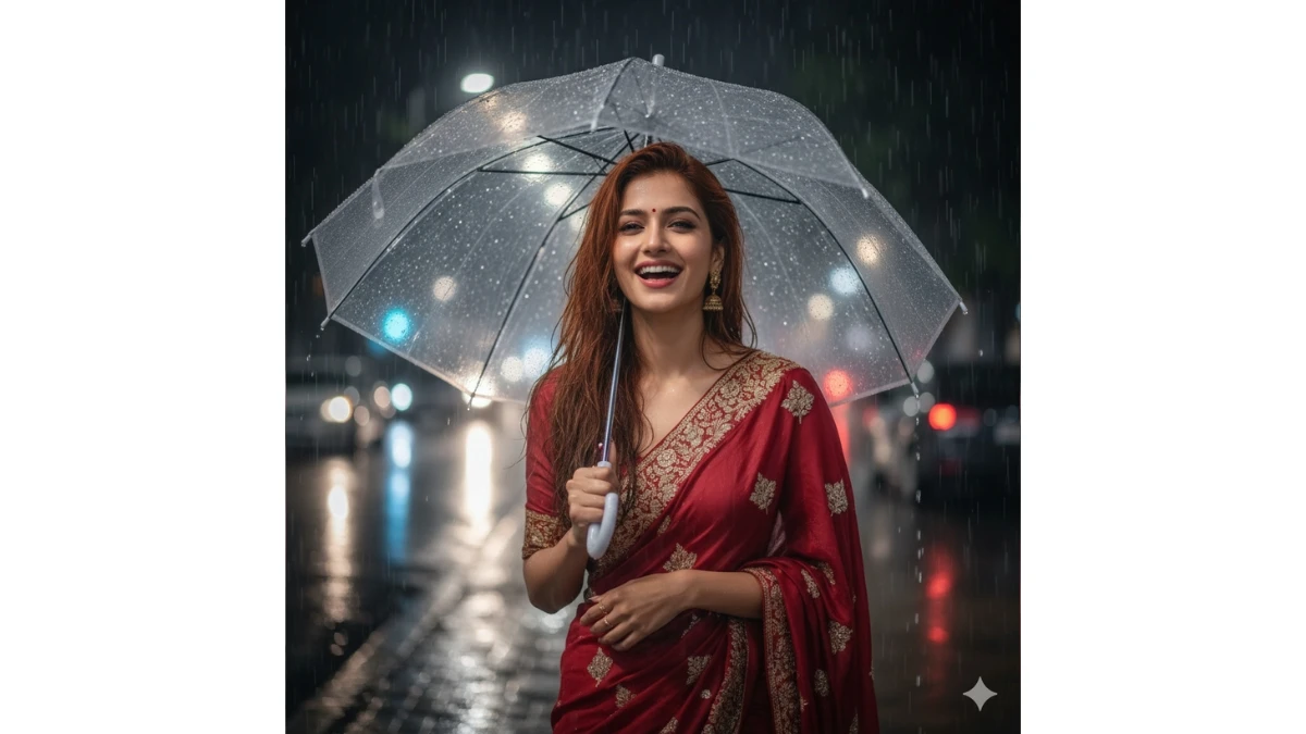 10 Trending Google Gemini AI Photo Editing Prompts for Girls to Create Rainy City Retro Style Portrait