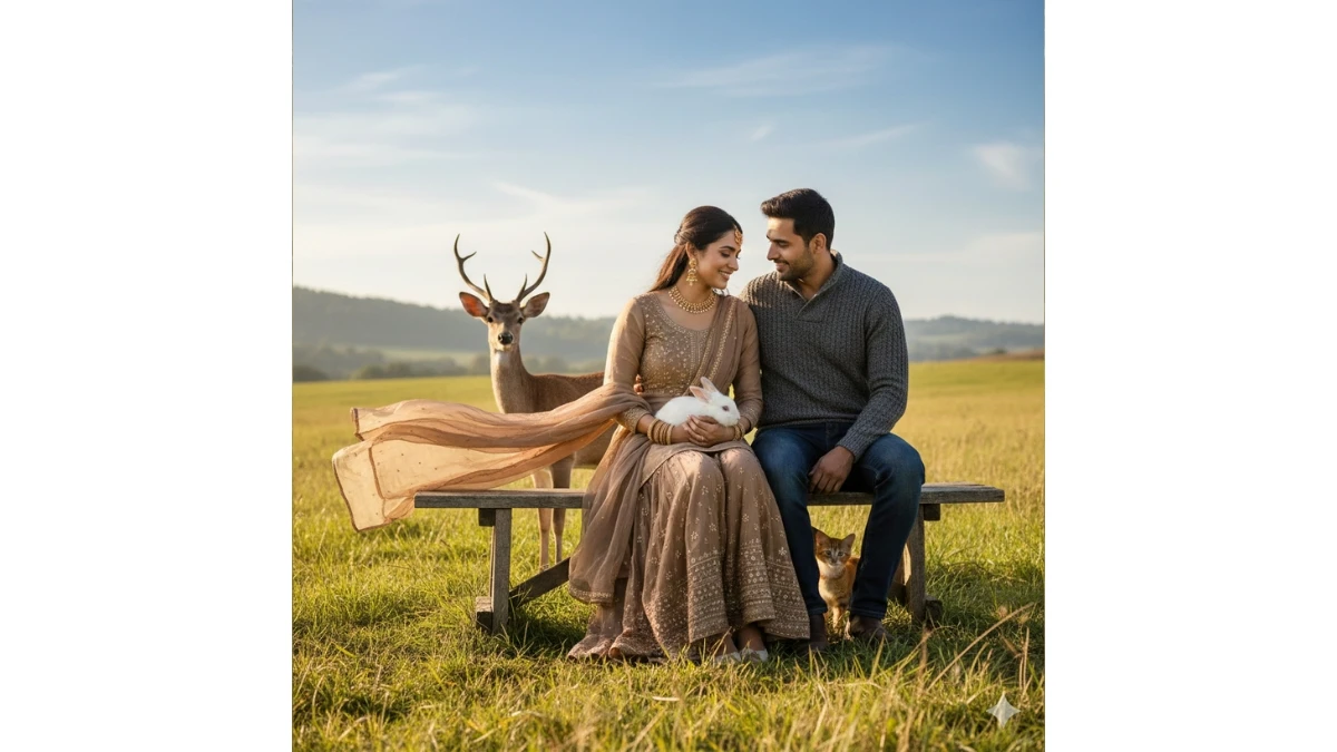 7 Unique Google Gemini AI Photo Editing Prompts for Couples to Create Ultra-Realistic Romantic Wildlife Field Portraits