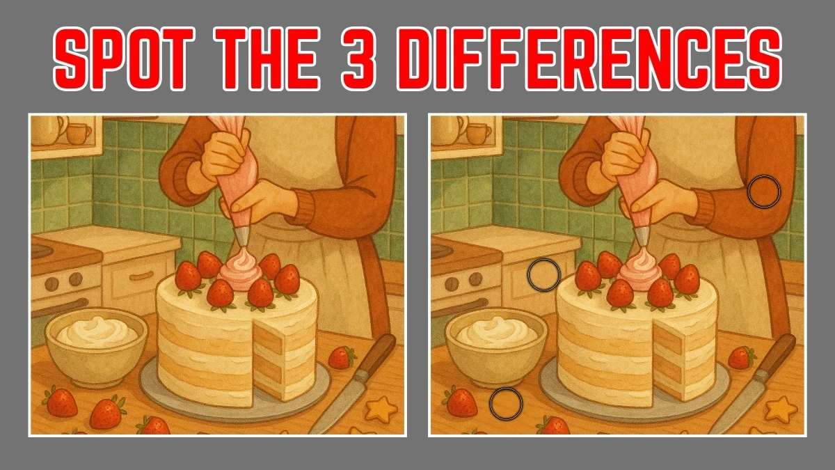 Spot the Difference: Can you spot 3 differences between the two images in 12 seconds?