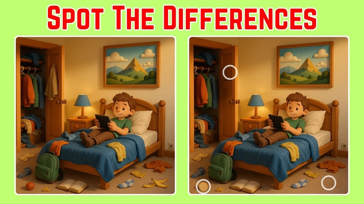 Spot The Difference: Can you spot 3 differences between the two pictures in 10 Secs