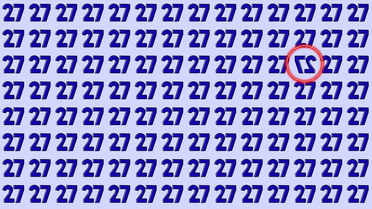 Optical Illusion IQ Test: Are You A Genius? Within 6 Seconds Spot The Inverted 27 among 27