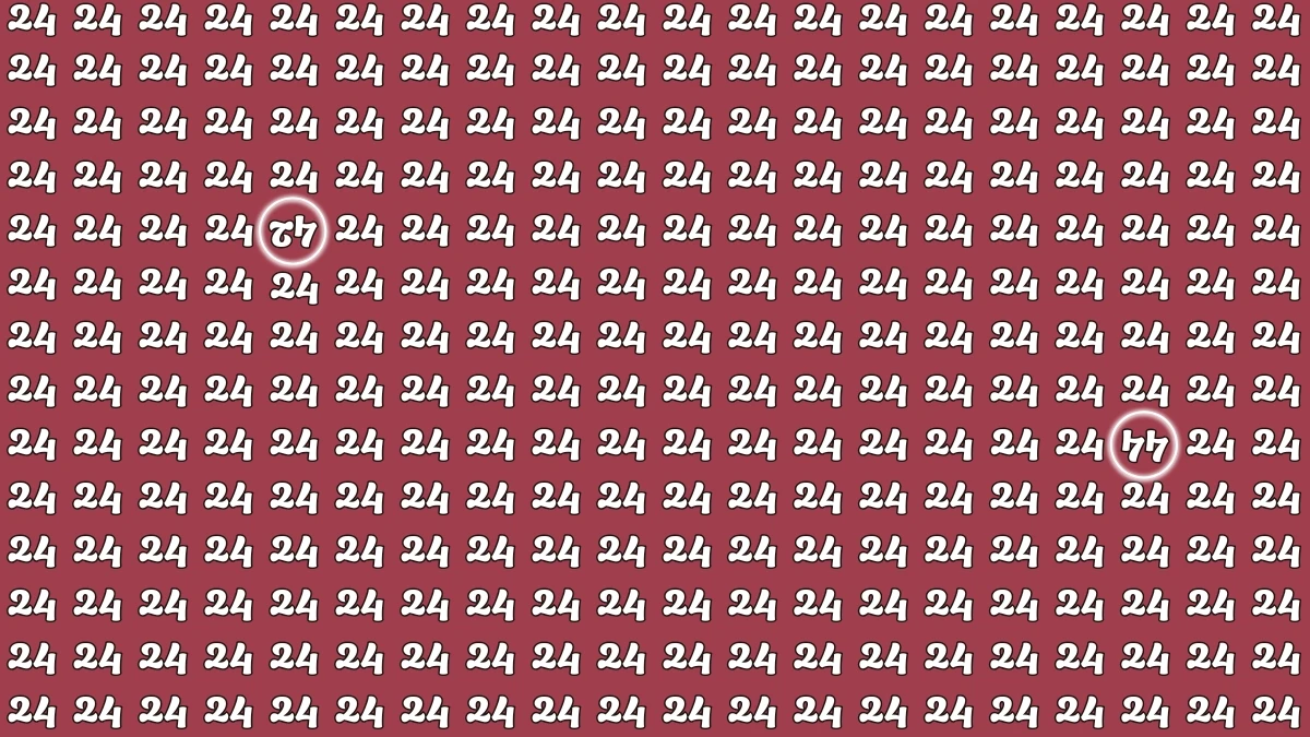 Optical Illusion: Can You Spot the Inverted 44 and 42 Among the 24s?