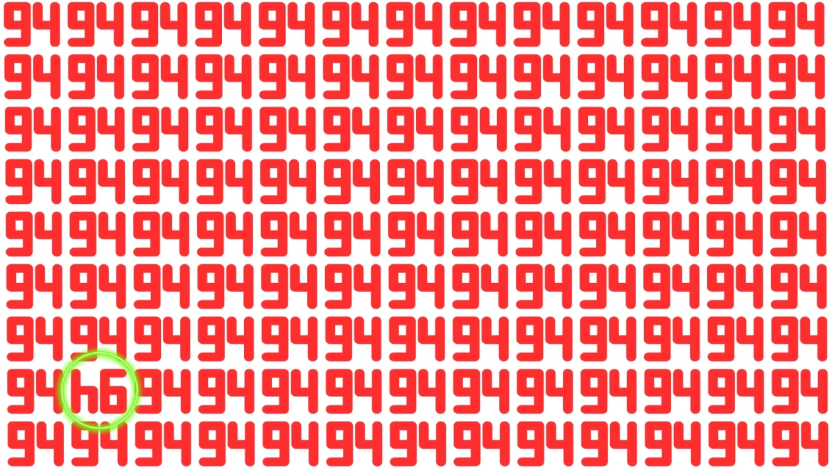 Optical Illusion IQ Test: Are You A Genius? Within 6 Seconds Spot The Inverted 94 among 94.