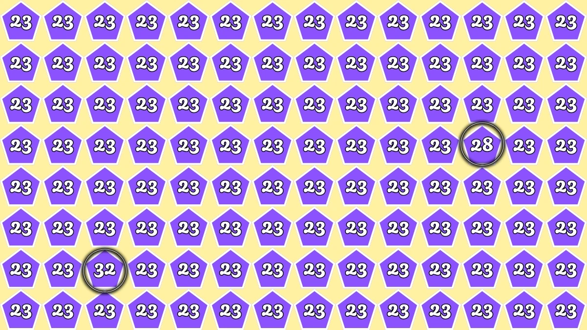 Optical Illusion Eye Test Challenge: Within 7 Seconds Spot The Number 28 and 32 among 23