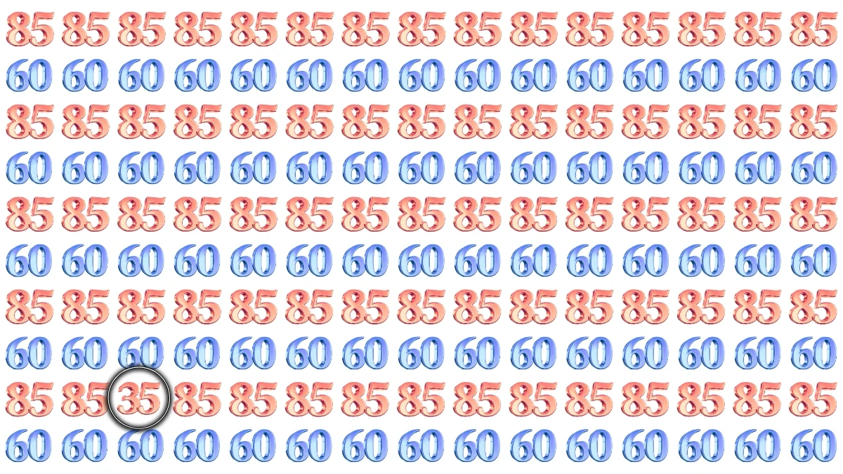 Optical Illusion: Within 9 Seconds Spot The Number 35 among 60 and 85