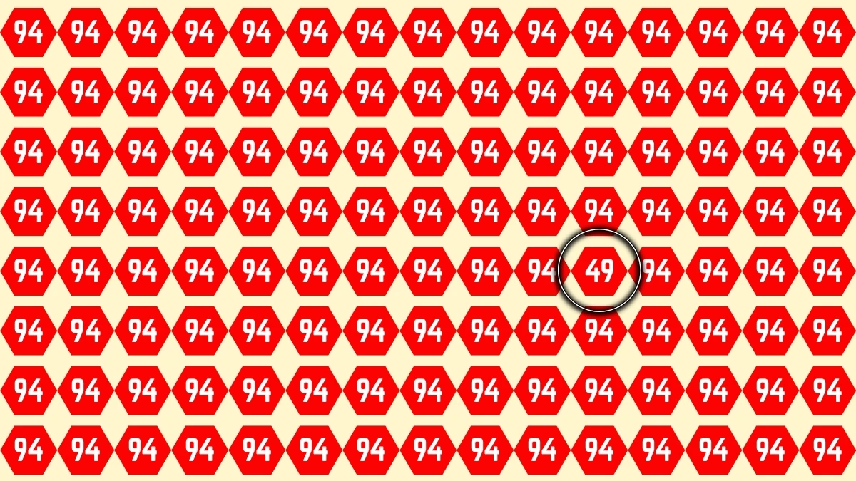 Optical Illusion Find it Out: Within 5 Seconds Spot The Number 49 among 94