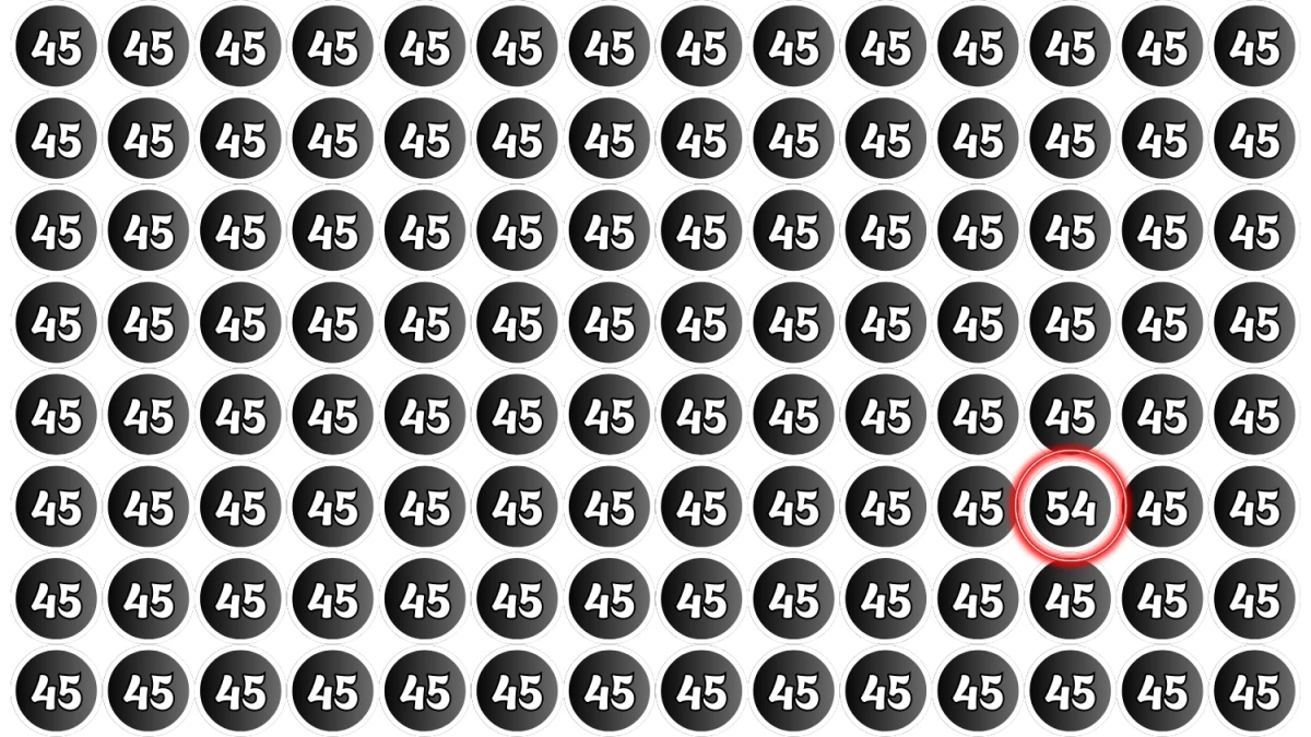 Optical Illusion Find it Out: Within 5 Seconds Spot The Number 54 among 45.