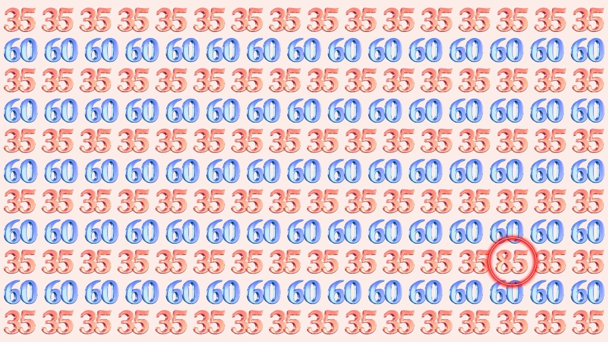 Optical Illusion: Within 9 Seconds Spot The Number 85 among 60 and 35
