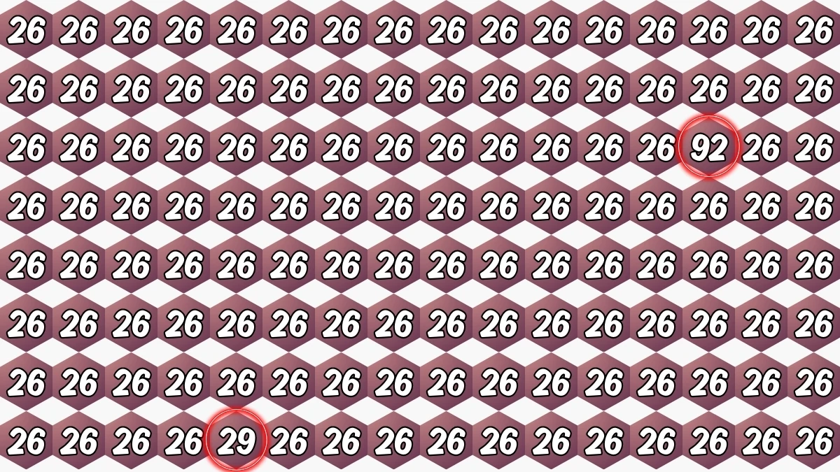 Optical Illusion Eye Test Challenge: Within 8 Seconds Spot The Number 92 and 29 among 26