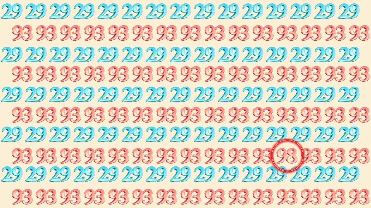 Optical Illusion: Within 9 Seconds Spot The Number 98 among 29 and 93