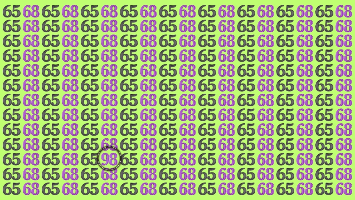 Optical Illusion: Within 9 Seconds Spot The Number 98 among 65 and 68
