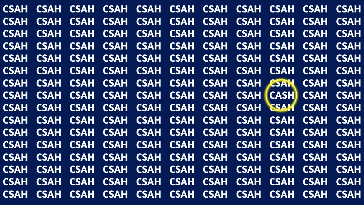 Visual Illusion: Within 7 Seconds Spot the Word CASH among CSAH