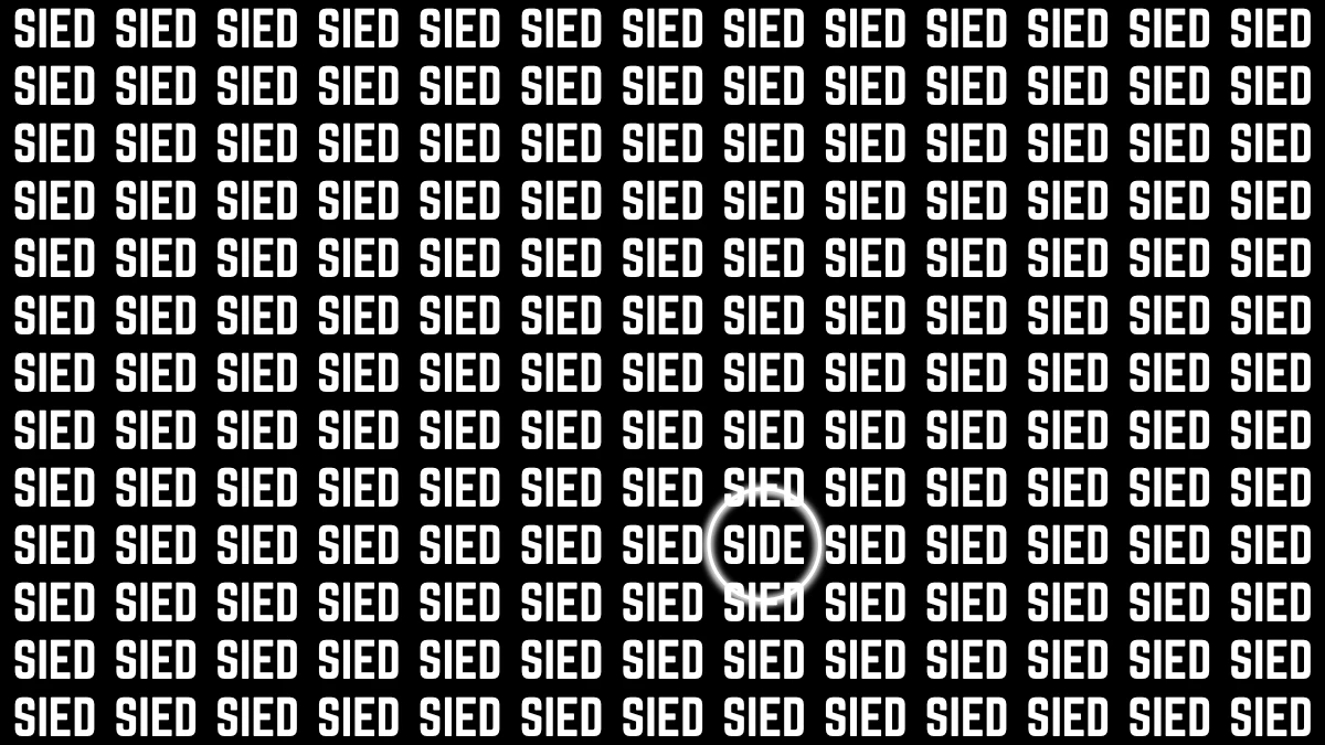 Visual Illusion: Within 7 Seconds Spot the Word  SIDE among SIED.