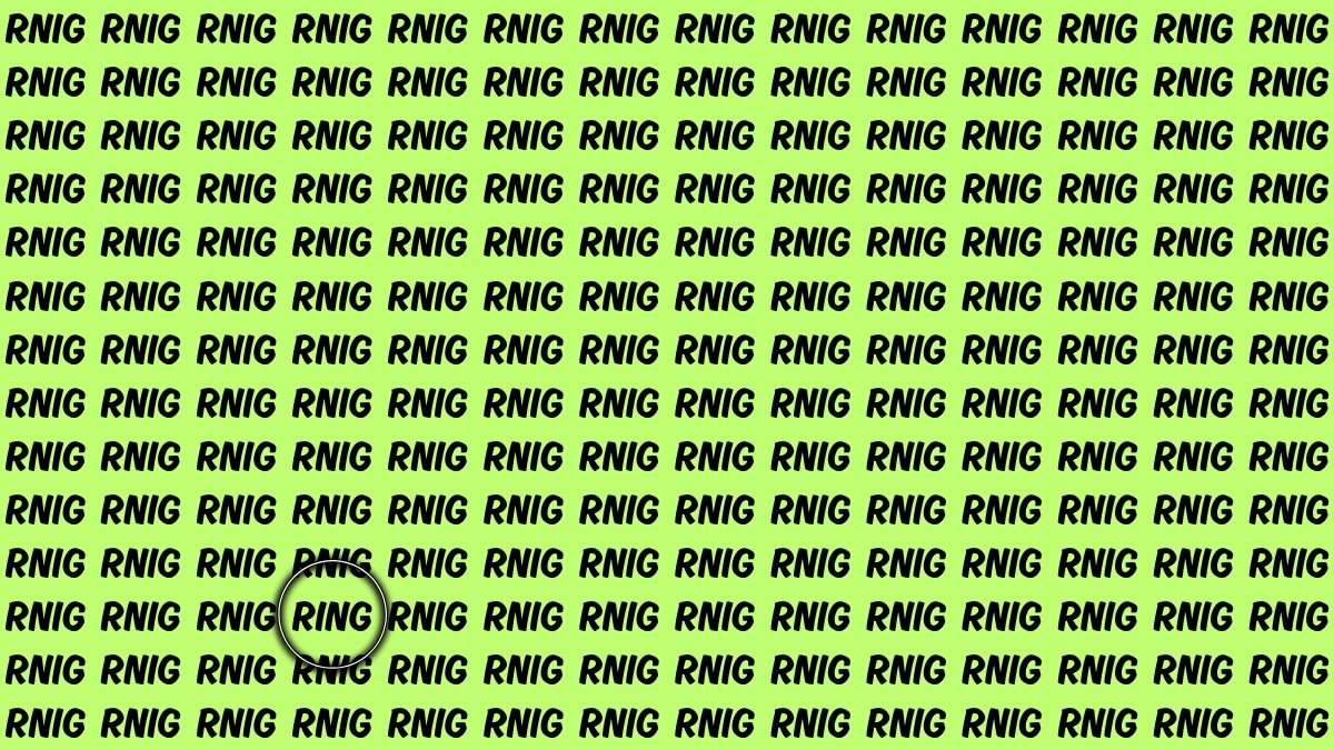 Visual Illusion: Within 6 Seconds Spot the Word RING among RNIG