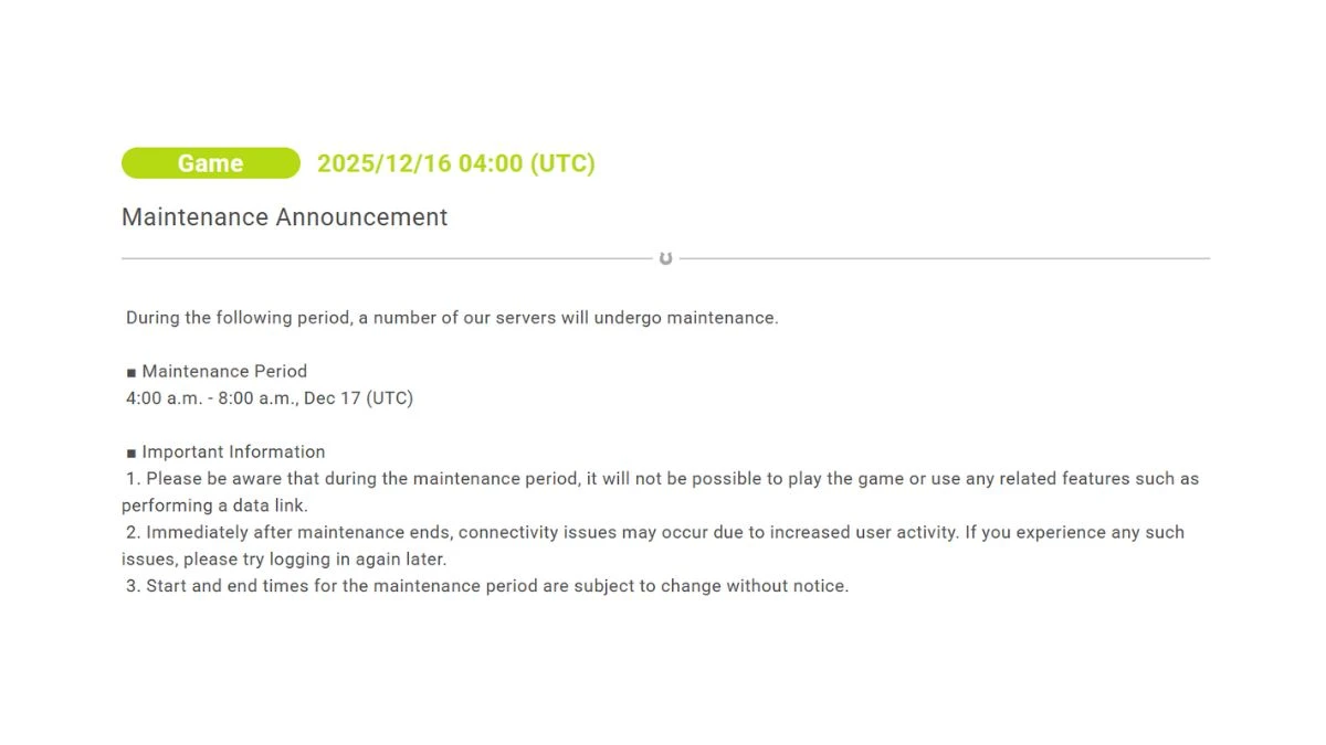 Umamusume: Pretty Derby Maintenance Schedule: Start and End Time Explained