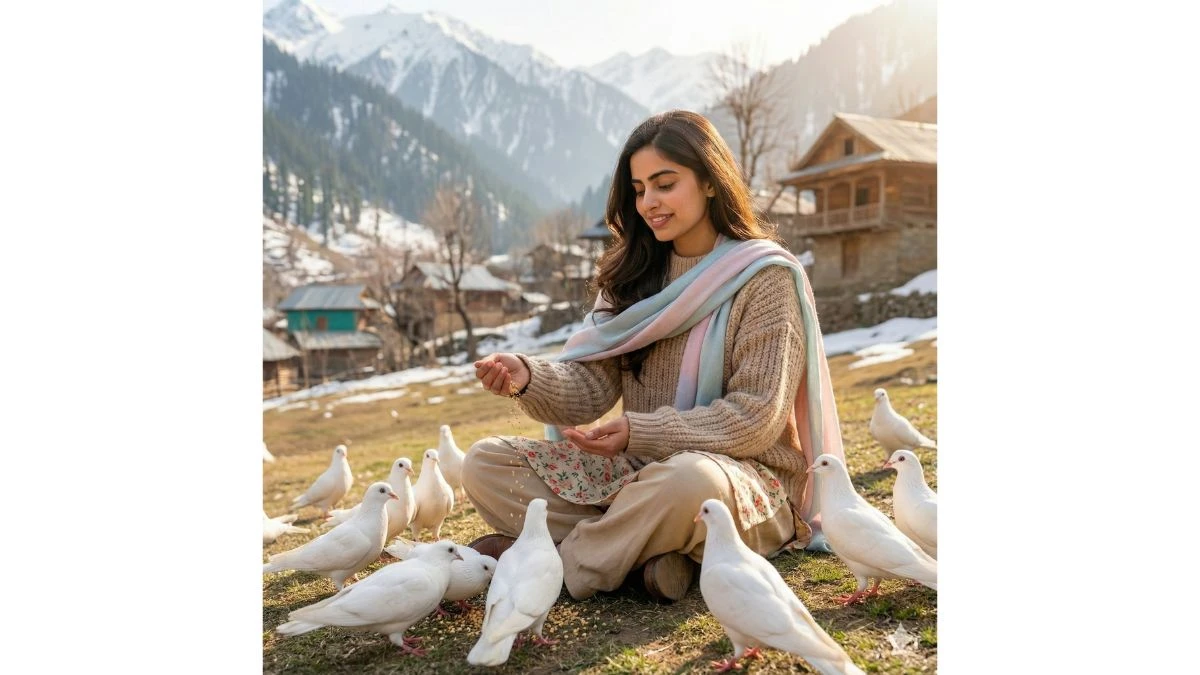 13 Unique Google Gemini AI Photo Editing Prompts for Girls to Create Realistic Kashmiri Village Portraits with Pigeons