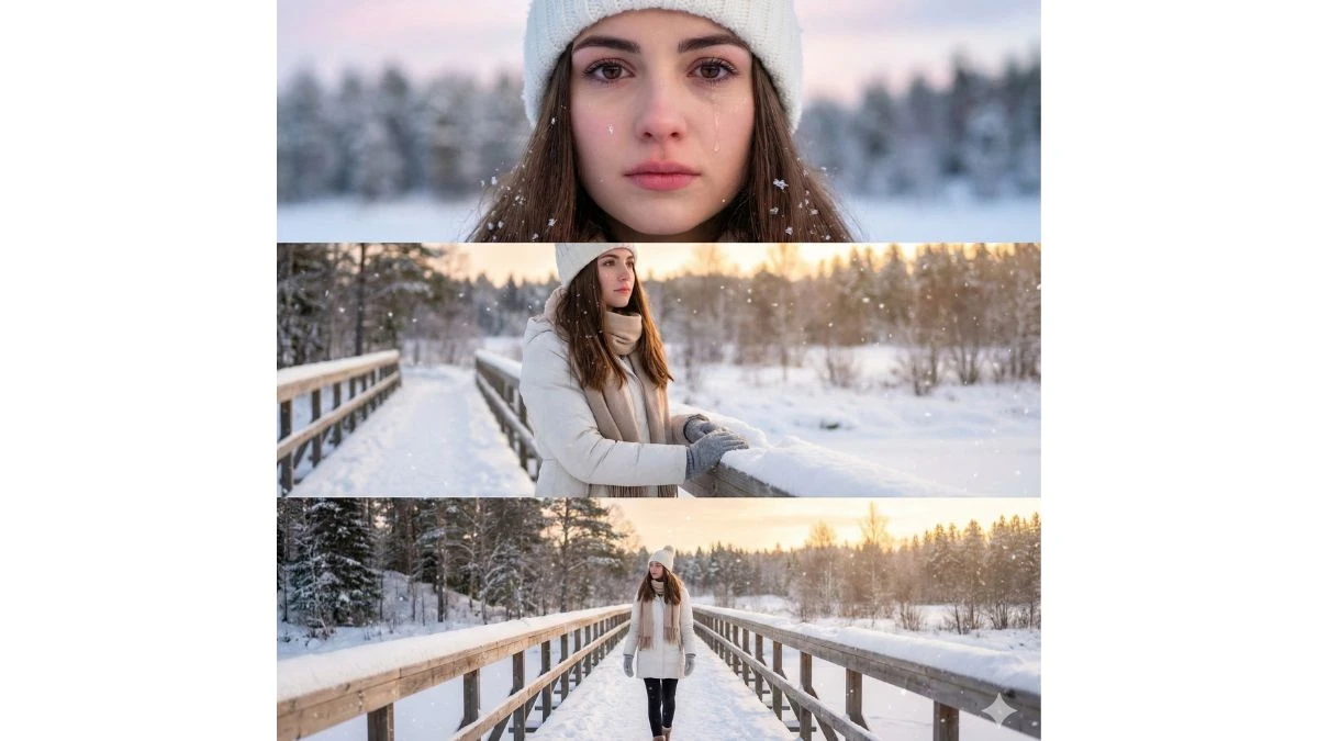 15 Viral Google Gemini AI Snow Photo Editing Prompts for Girls to Create Cinematic 3-Layer Winter Portraits