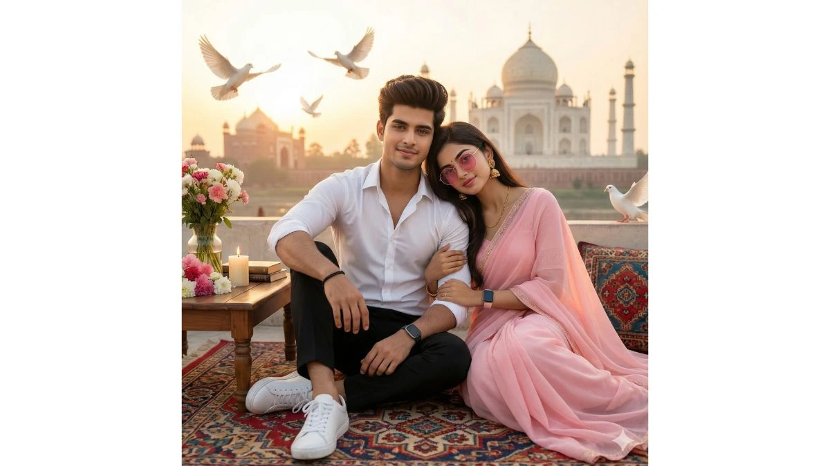 10 New Google Gemini AI Photo Editing Prompts to Create Romantic Taj Mahal Sunrise Couple Portraits