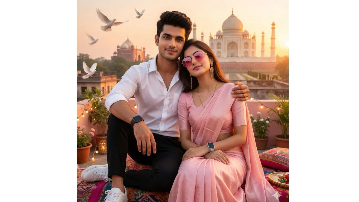 10 New Google Gemini AI Photo Editing Prompts to Create Romantic Taj Mahal Sunrise Couple Portraits