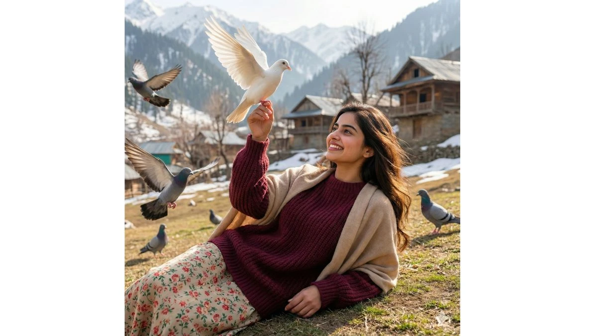 13 Unique Google Gemini AI Photo Editing Prompts for Girls to Create Realistic Kashmiri Village Portraits with Pigeons