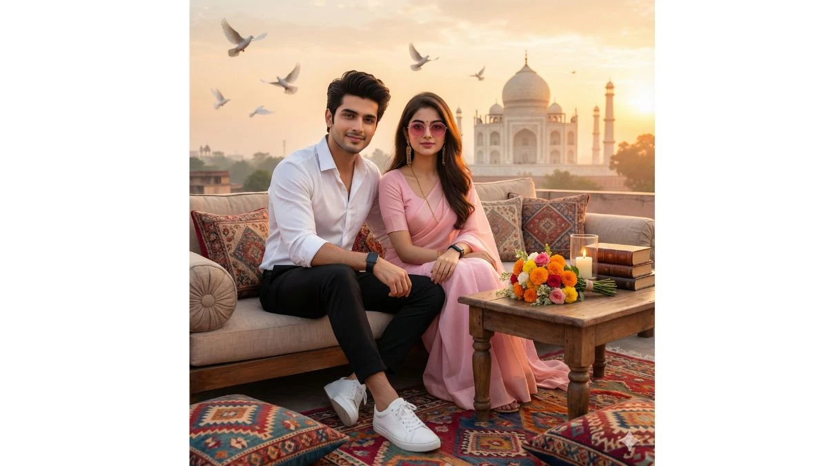 10 New Google Gemini AI Photo Editing Prompts to Create Romantic Taj Mahal Sunrise Couple Portraits