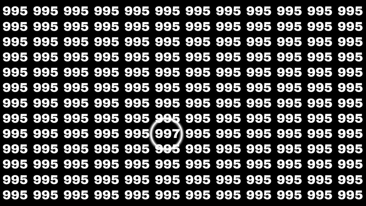 Optical Illusion 8 Seconds Challenge: Only People with Eagle Eyes Can spot the Number 997