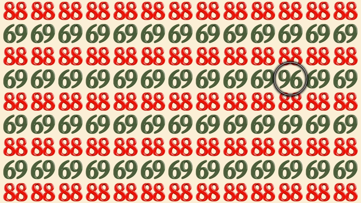 Optical Illusion: Within 9 Seconds Spot The Number 96 among 88 and 69