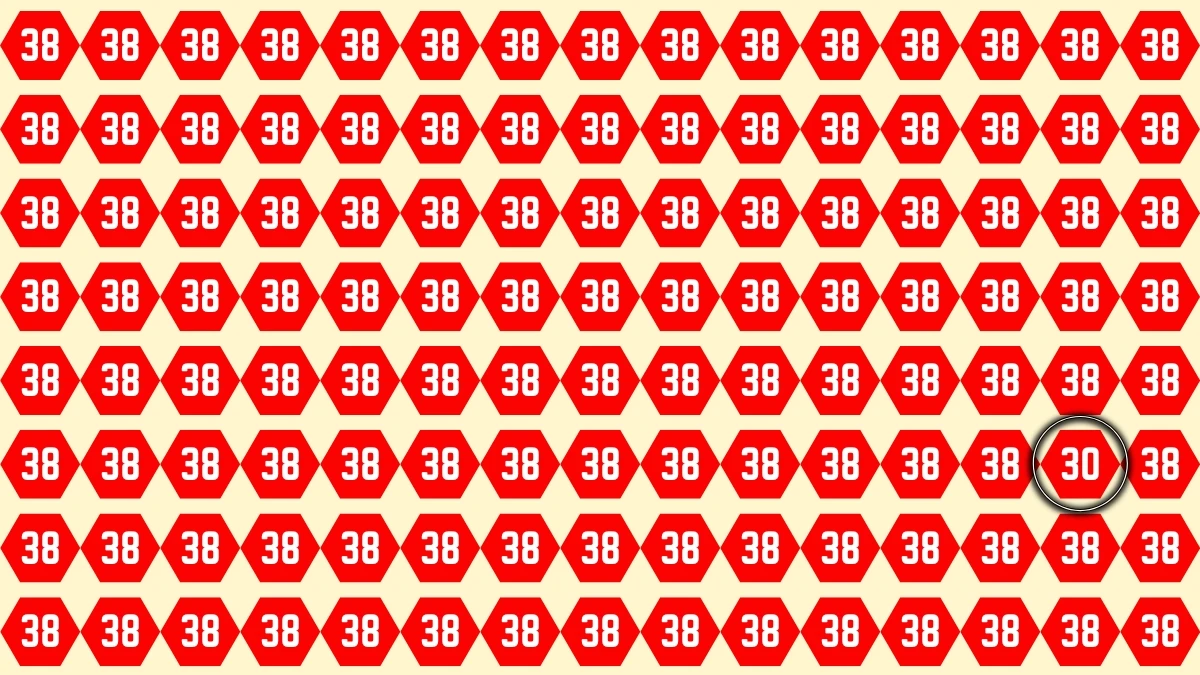 Optical Illusion Spot it Out: Within 7 Seconds Find The Number 30 among 38