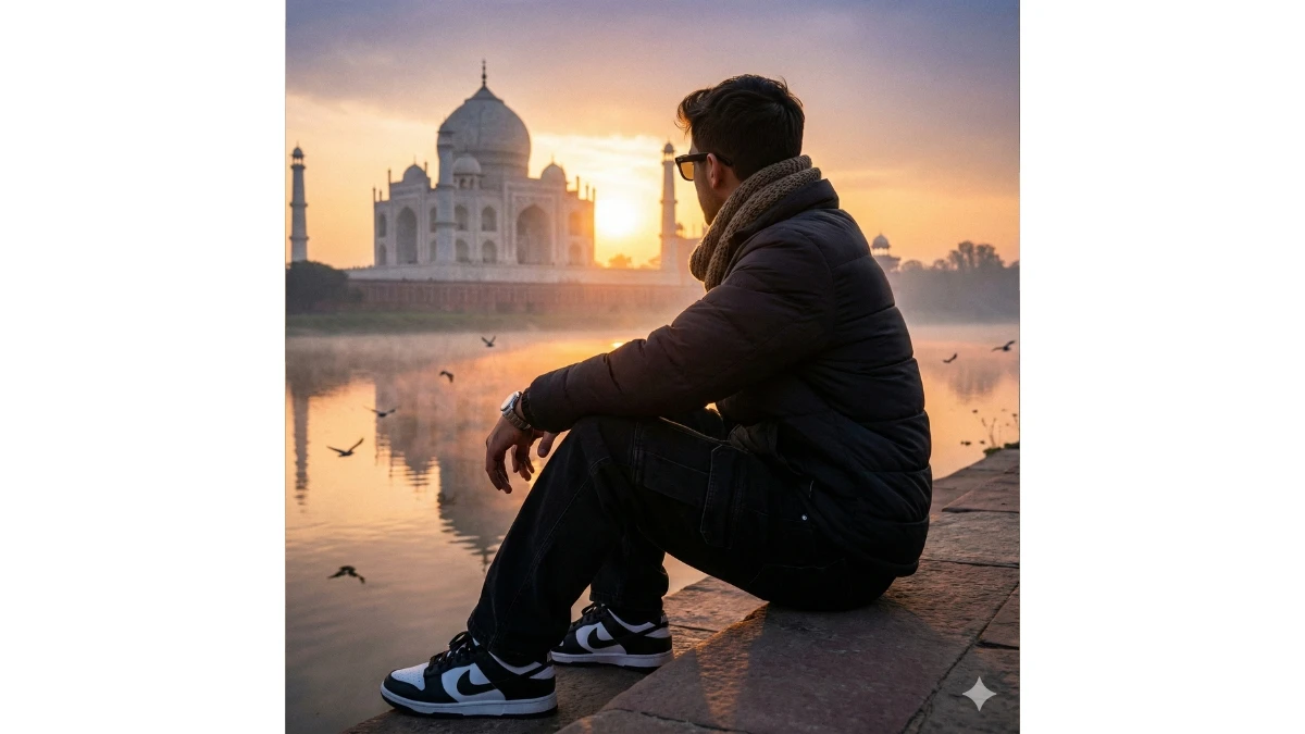 15 Google Gemini AI Photo Editing Prompts for Men to Create Ultra-Realistic Golden Hour Taj Mahal Portraits