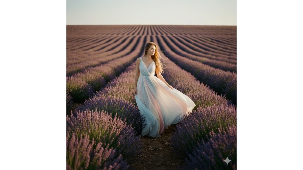 10 Viral Google Gemini AI Photo Editing Prompts for Girls to Create Stunning Lavender Field Cinematic Portraits