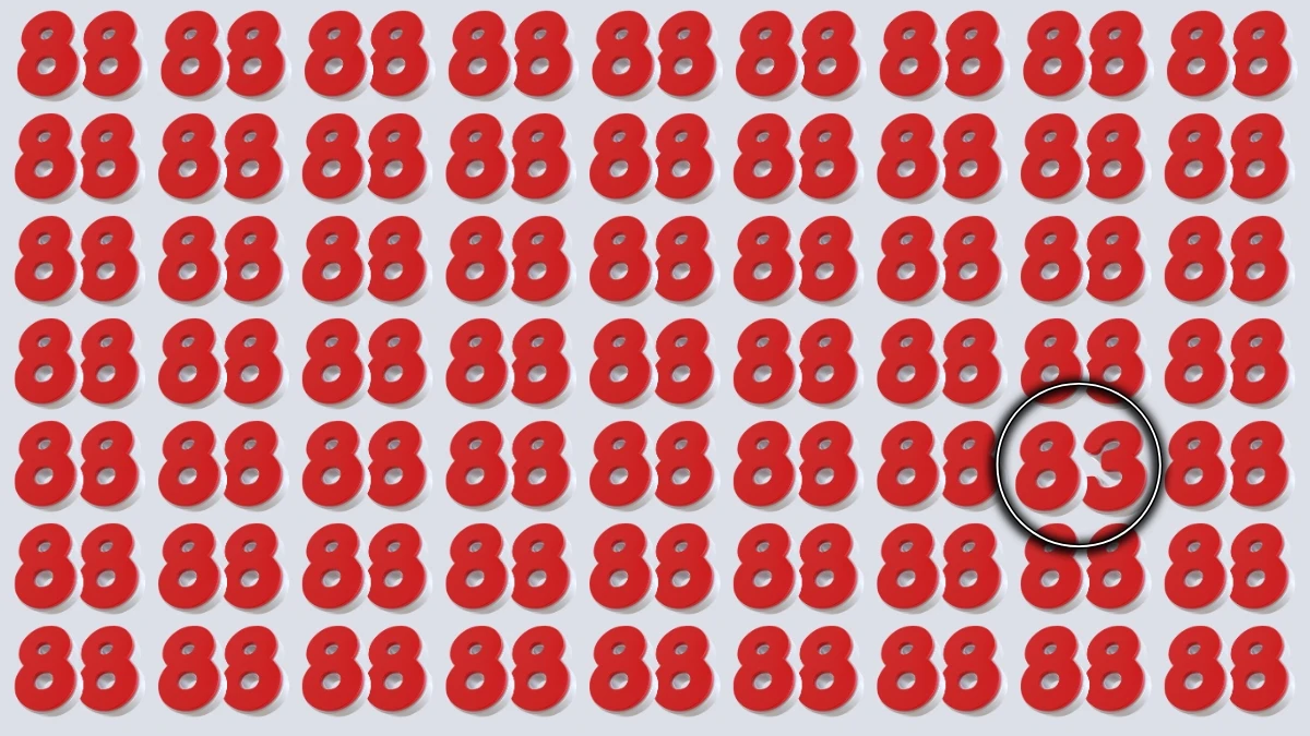 Observation Find it Out: Within 6 Seconds Spot The Number 83 among 88