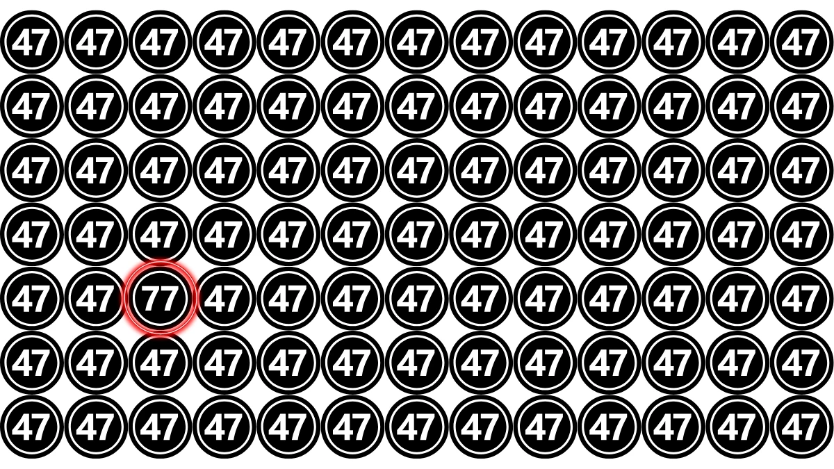 Observation Find it Out: Within 7 Seconds Spot The Number 77 among 47