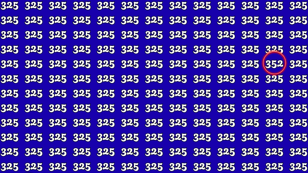 Optical Illusion 8 Seconds Challenge: Only People with Eagle Eyes Can spot the Number 352