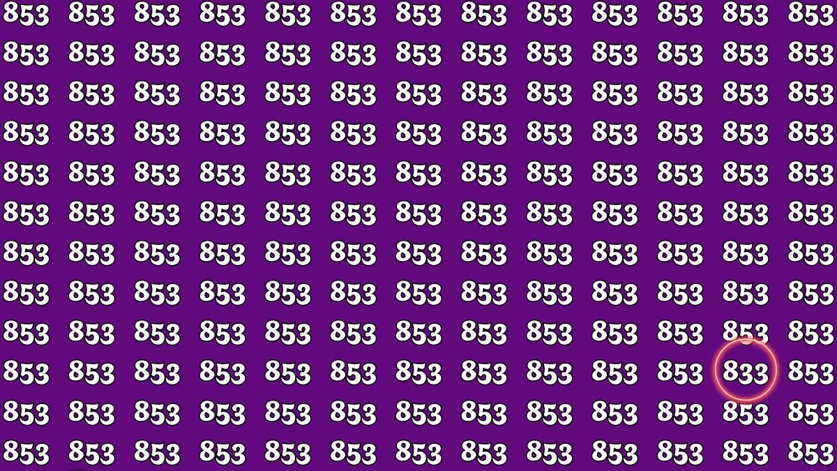 Optical Illusion 8 Seconds Challenge: Only People with Eagle Eyes Can spot the Number 833