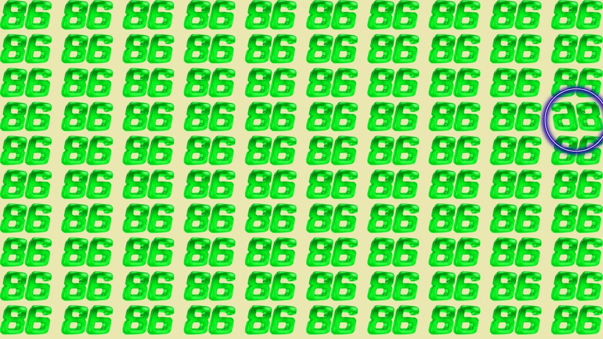 Optical Illusion: Are You A Genius? Within 7 Seconds Spot The Inverted 86 among 86