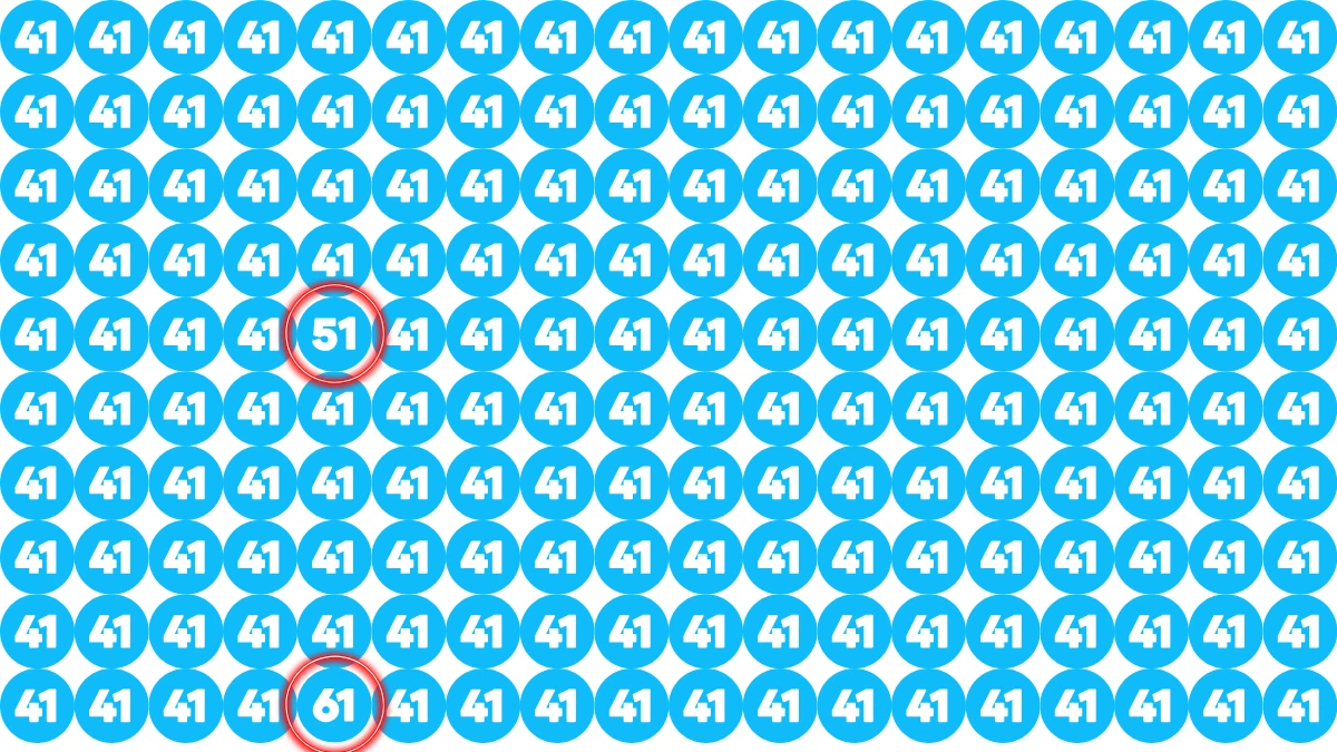 Optical Illusion Eye Test Challenge: Within 7 Seconds Spot The Number 51 and 61 among 41