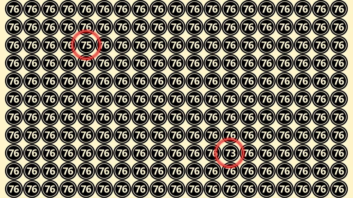 Optical Illusion Eye Test Challenge: Within 7 Seconds Spot The Number 72 and 75 among 76