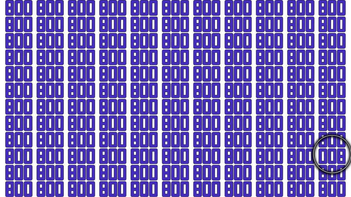Optical Illusion Eye Test Challenge: Within 8 Seconds Spot The Inverted 800 among 800?