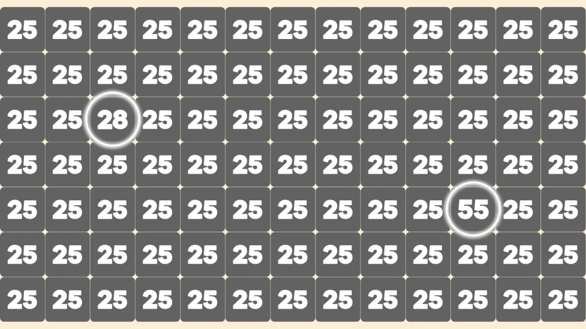 Optical Illusion Find it Out: Within 5 Seconds Spot The Number 28 among 55